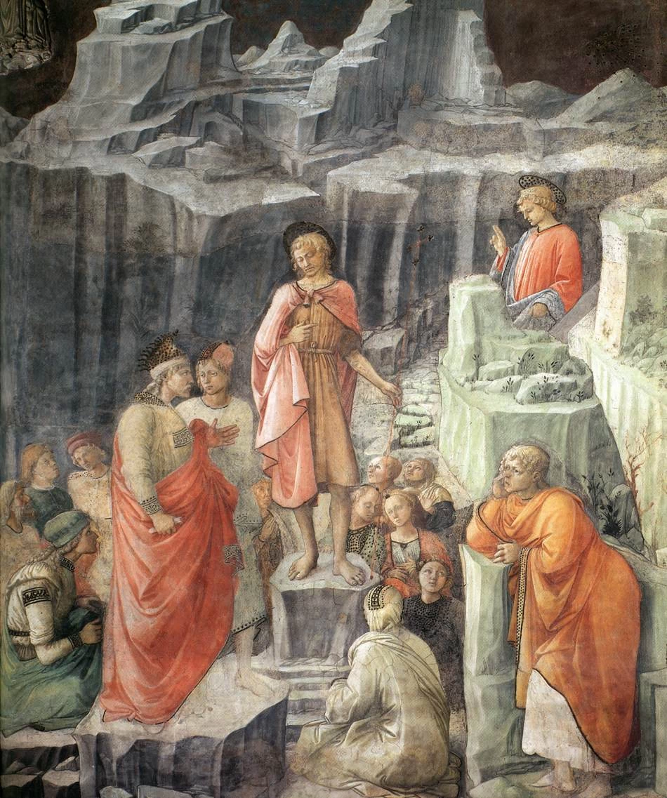 San Giovanni che prende congedo dai suoi genitori - Duomo, Prato, dettaglio 1